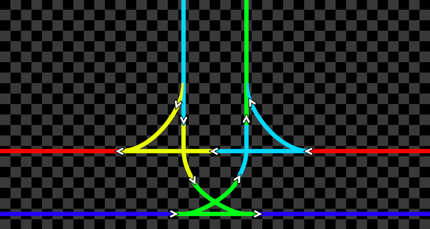 Three-way junction design